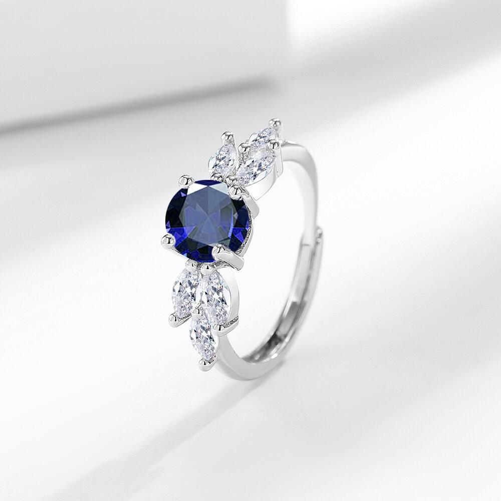 2026 Trendy Zircon Ring Women's High Sense Niche Temperament Open Index Finger Ring Light Luxury Retro Jewelry