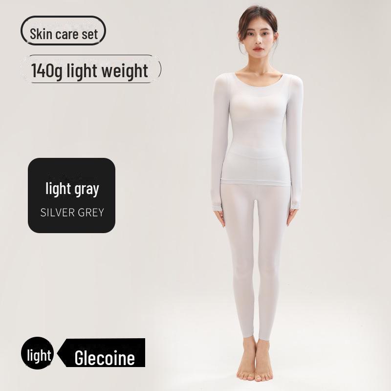 

Женский термокомплект для осени/зимы: Гиалуроновая кислота, Легкая, Без следов, Моделирующая фигуру, Высокоэластичная, Теплая маска для красоты кожи Cupless set, One Size светло-серый