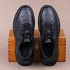 New Men Cow Leather Casual Shoes Fashion Designer Leisure Sport Shoes Cool Black Sneakers
