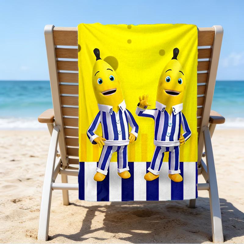 Bananas In Pyjamas Classic Microfiber Beach Towel, Lightweight And Quick-Dry, for Summer Travel, Beach Essential, Swimming Pool Outdoor