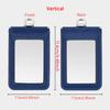 2-Sided Transparent Window Badge Holder ID Business Work Card Holders Genuine Leather Card Case with Lanyard (Can Hold 4 Cards )