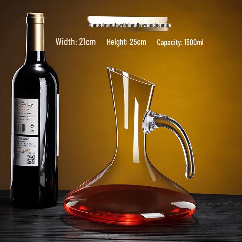 U-Shaped Crystal Glass Wine Decanter with Handle