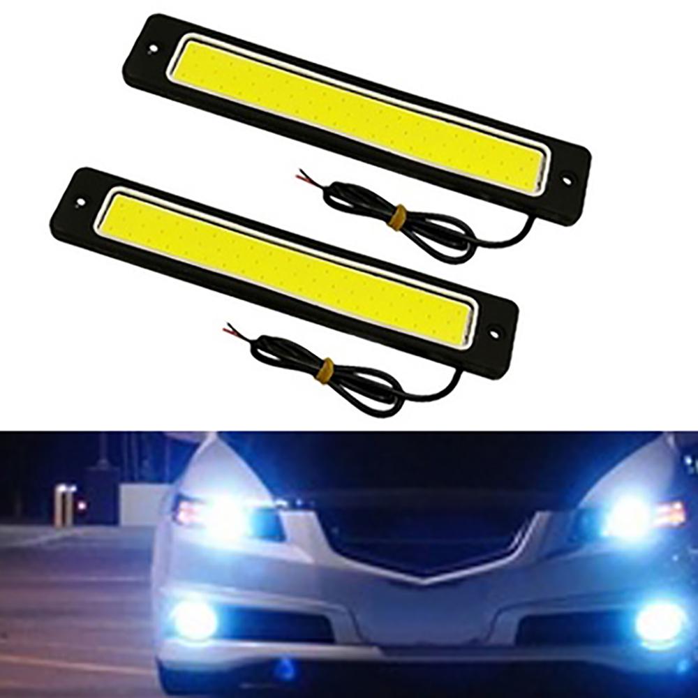 Riloer 2 Piezas Luces Diurnas DRL Para Coche - 12V 8 LED Blanco, Impermeables, Ajustables Y Flexibles, Luz Antiniebla