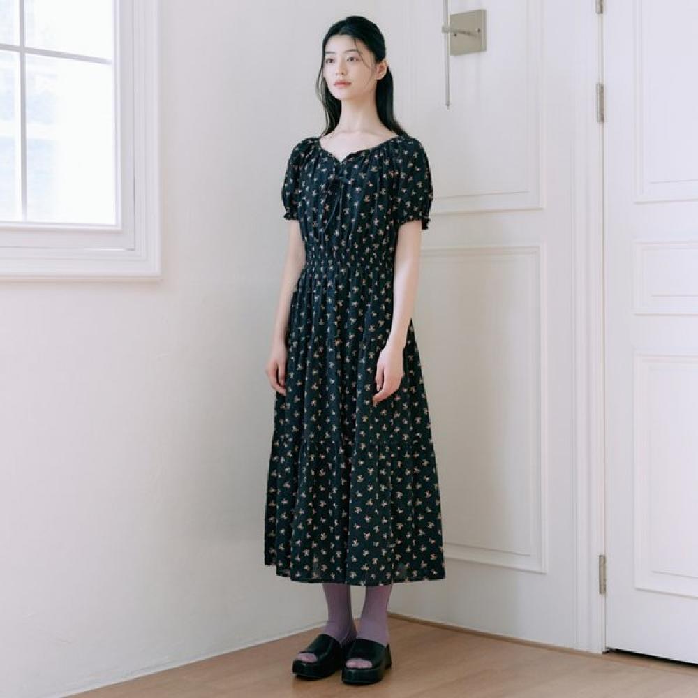 Thursday Island Women Flower Puff Sleeve Long Dress T264mop250w