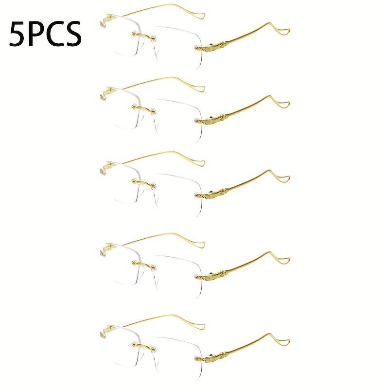 

5 пар сменных очков с защитой от излучения с синим светом, металлическая оправа, подходят для мужчин и женщин, очки для чтения 4.0