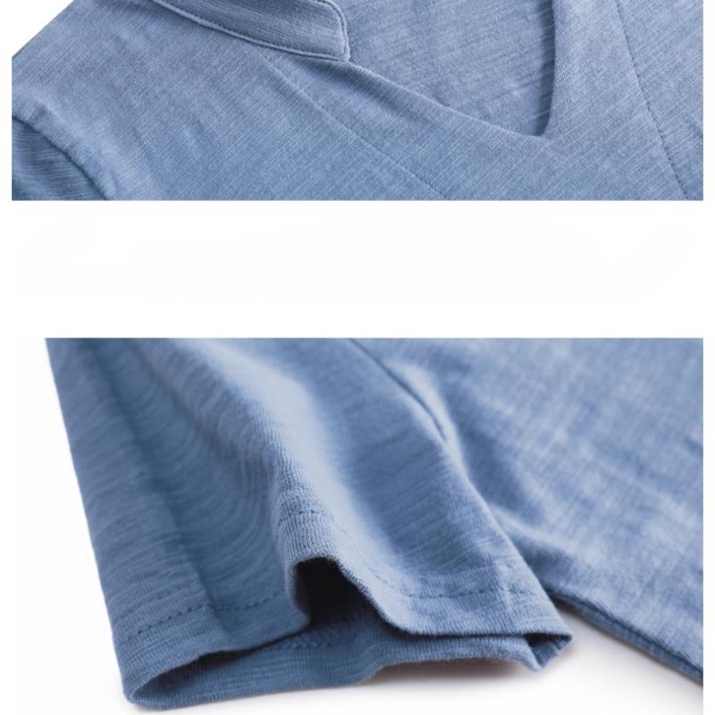 Summer Solid Loose Short Sleeve Women's T-shirt Fashion Top V-neck Casual Cotton Base T Shirt for Women Simple Office Ladies Plus Size Tee Shirt 24995