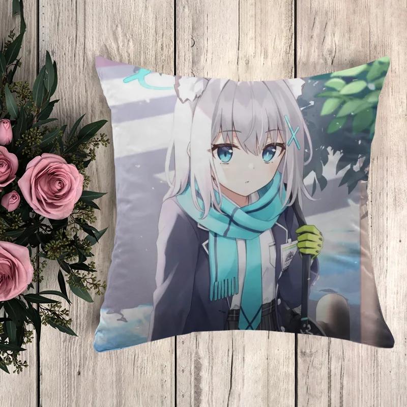 Anime Pillow Blue Archive Fall Decor Cushion Cover x Pilow Cases Car Decoration Throw Pillows Decorative Pillowcases