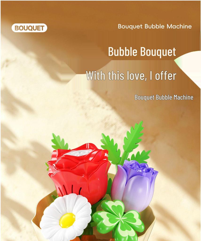 Automatic Flower Bubble Machine with Lights - Cute and Exquisite Children's Toy Gift