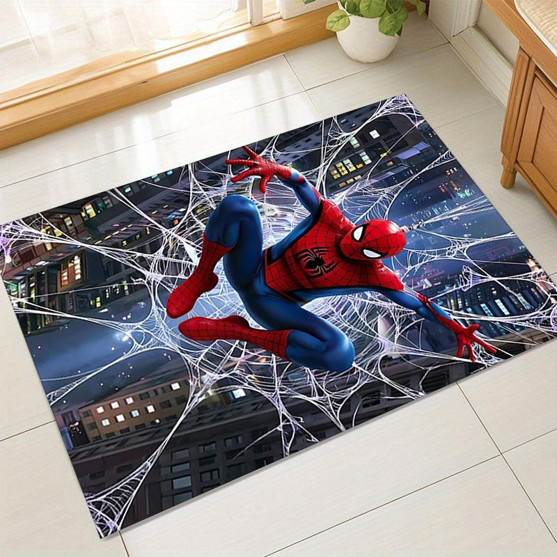 Spiderman Web Carpet For Playroom Bedroom Living Room Sofa Home Decorkids Game Area Rug Nonslip Floor Mat