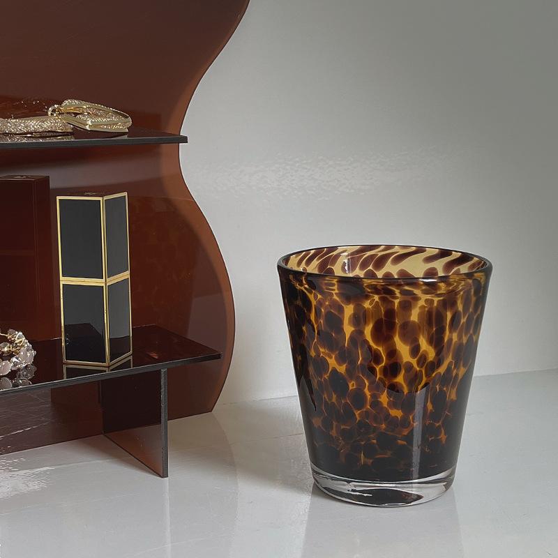 Tortoiseshell cup 1 piece glass leopard pattern water cup