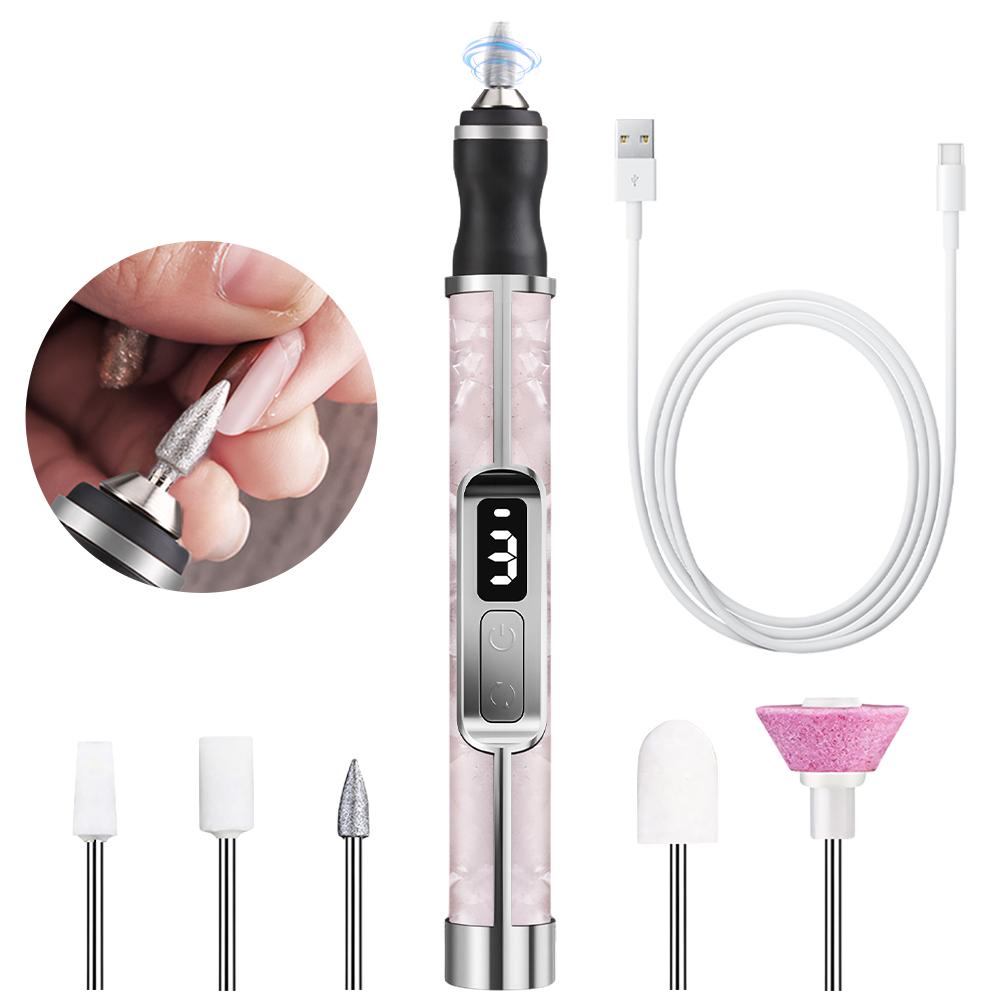 

Rechargeable Electric Nail Drill Kit with LED Display, Portable Nail File Machine for Acrylic Gel Nails Polishing at Home, Salon