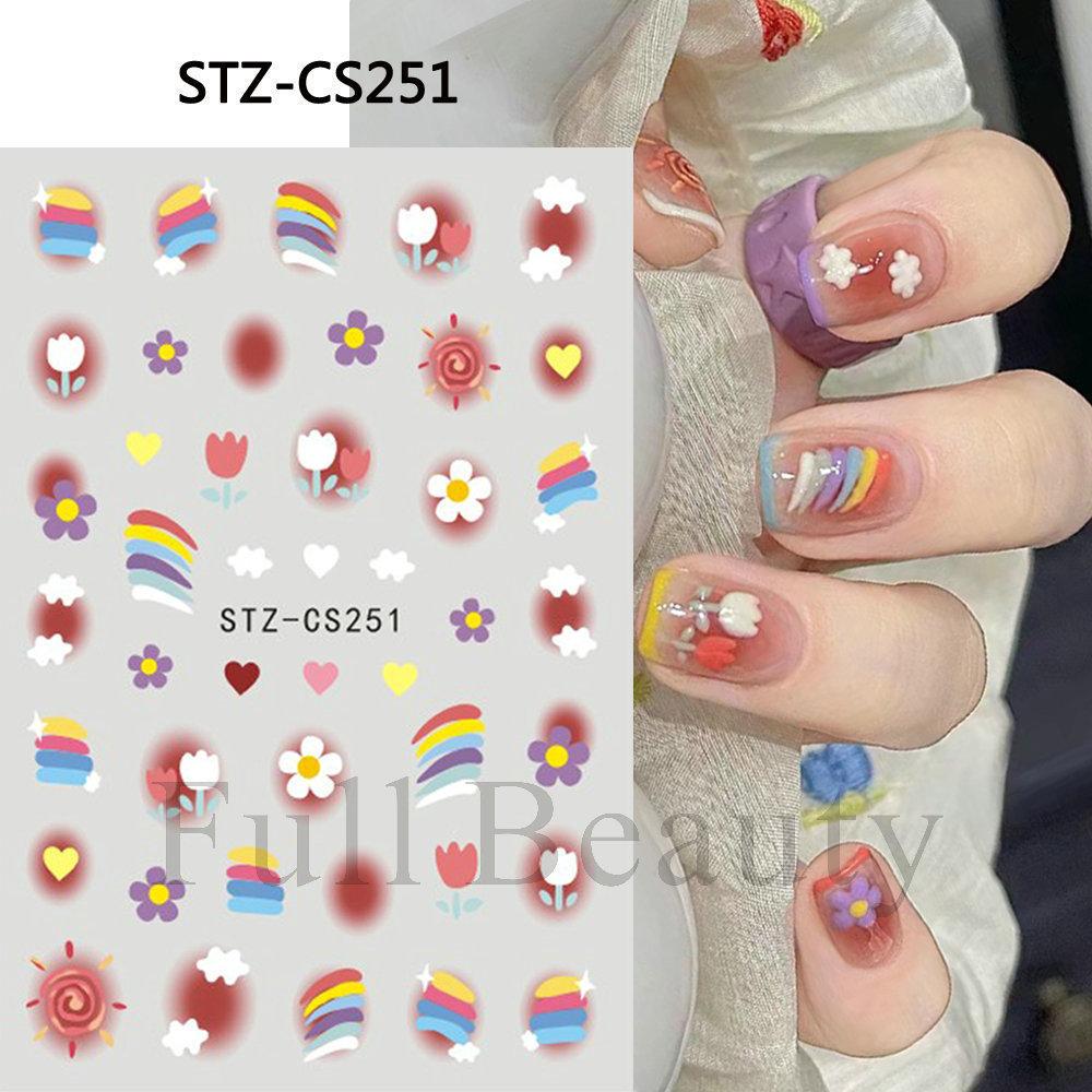 Nail Art Sticker Autumn And Winter Lace Sweater Flower Small Flower Branch Small Fresh Adhesive Nail Sticker