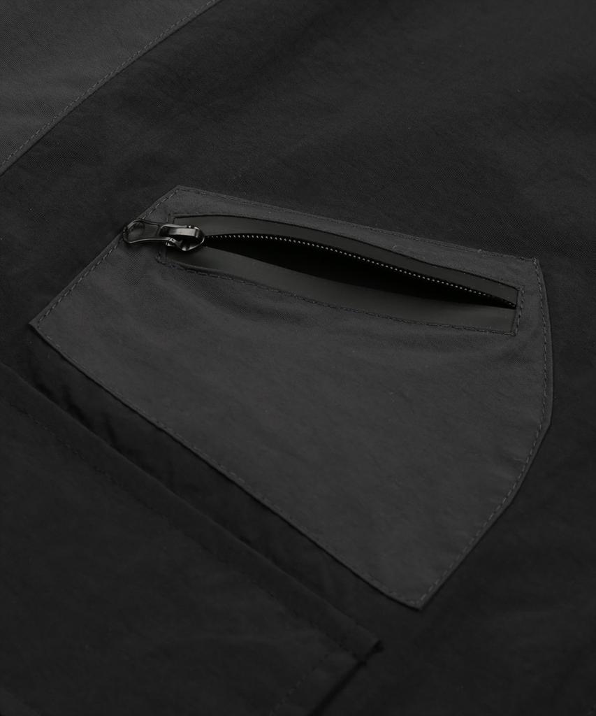 Dimitri Black Vlad 2Way Authentic Hooded Windbreaker Jacket_Charcoal/Black