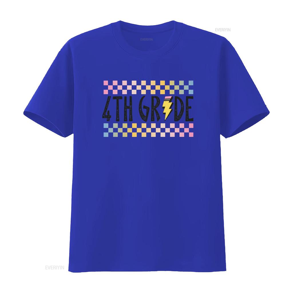 T-shirt Enseignant de Quatrième 4ème Premier Jour d'École Rétro Équipe vintage Lavé Élégant mode Unisexe Extensible Polyvalent