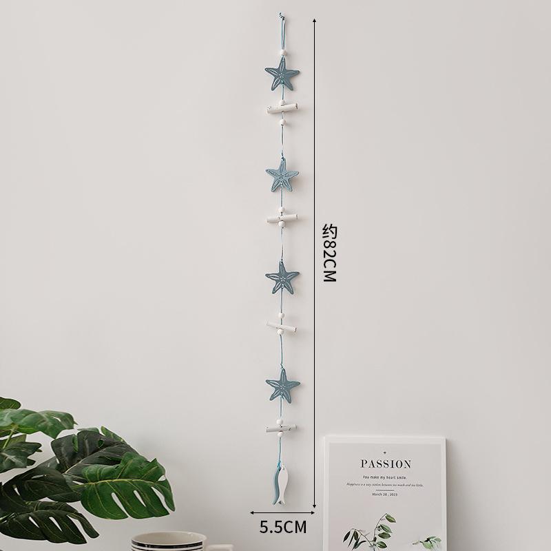 Muti-type Wall Hanging Hand Made Mediterranean Starfish Hung Fish Nautical Decor Hang Wood Marine Pendant for Home Decor