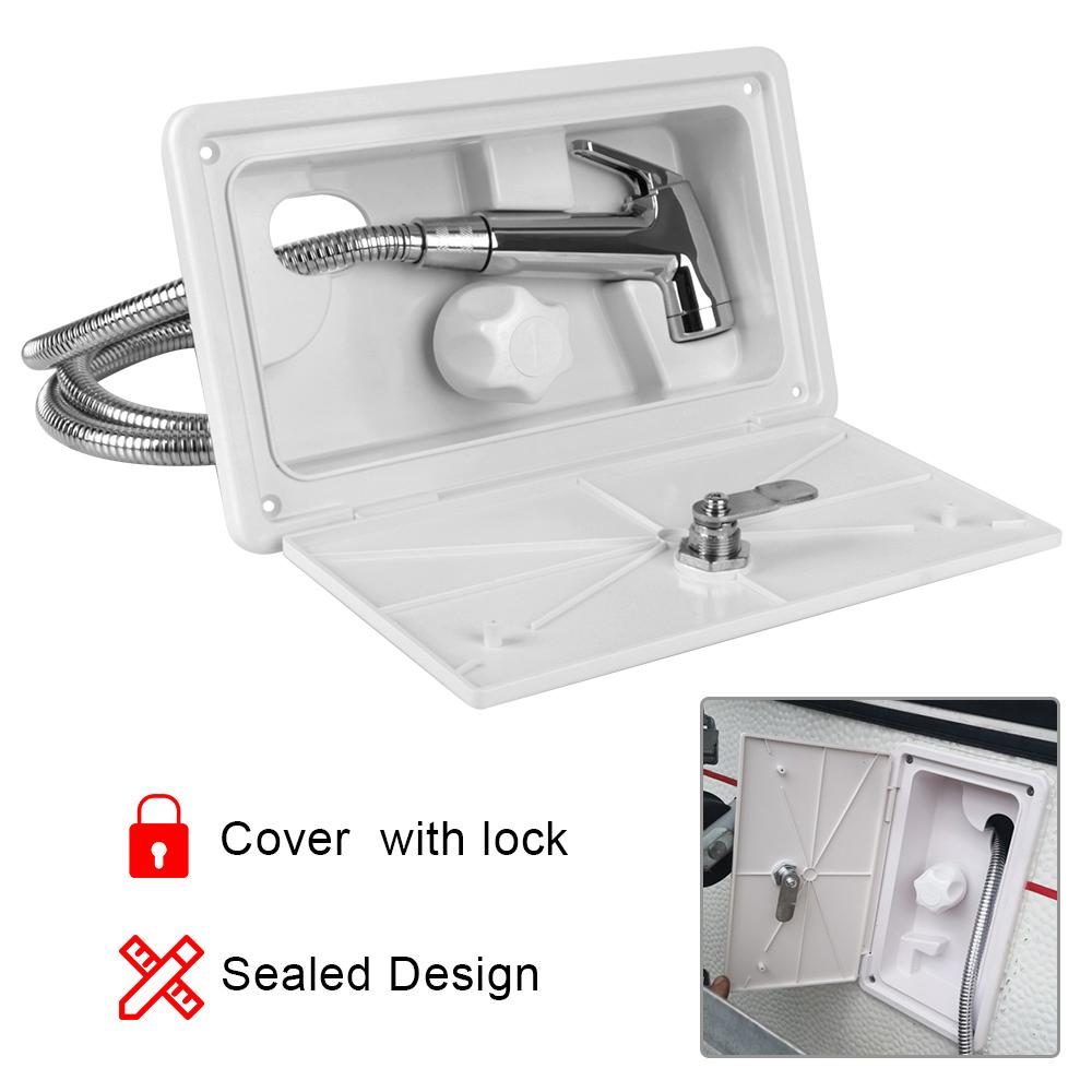 RV External Exterior Shower with Lock for Boat Marine Camper Motorhome Caravan RV Shower Box Kit Camper Accessories