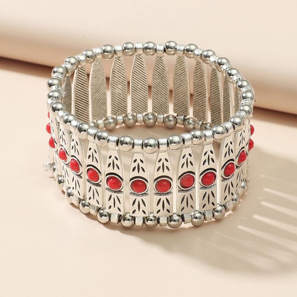Cross Border Hot Personalized Retro Inlaid Resin Horse Eye Elastic Bracelet Fashionable And Simple Bracelet Trendy Accessory