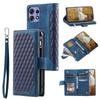 Style 005 For Motorola Edge 50 Pro 5G Case Zipper Pocket Leather Grid Phone Cover