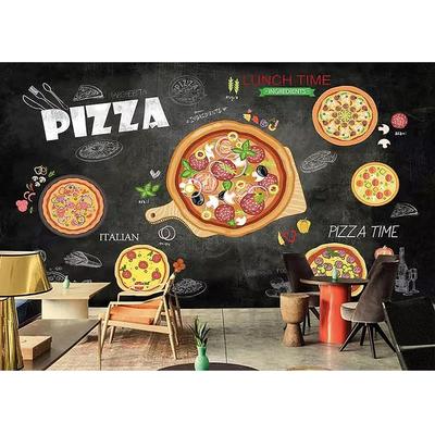3D Pizza Wallpaper Pizza Wall Murals for Pizza Shop Snack Shop 3D Kitchen Large Pizza Wallpaper
