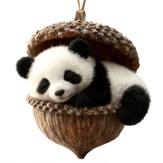 Yousheng Forest Animal Acorn Ornament 2D Acrylic Cozy Forest Christmas Ornament Woodland Creature Hanging Decoration for Xmas Tree Holiday Decor