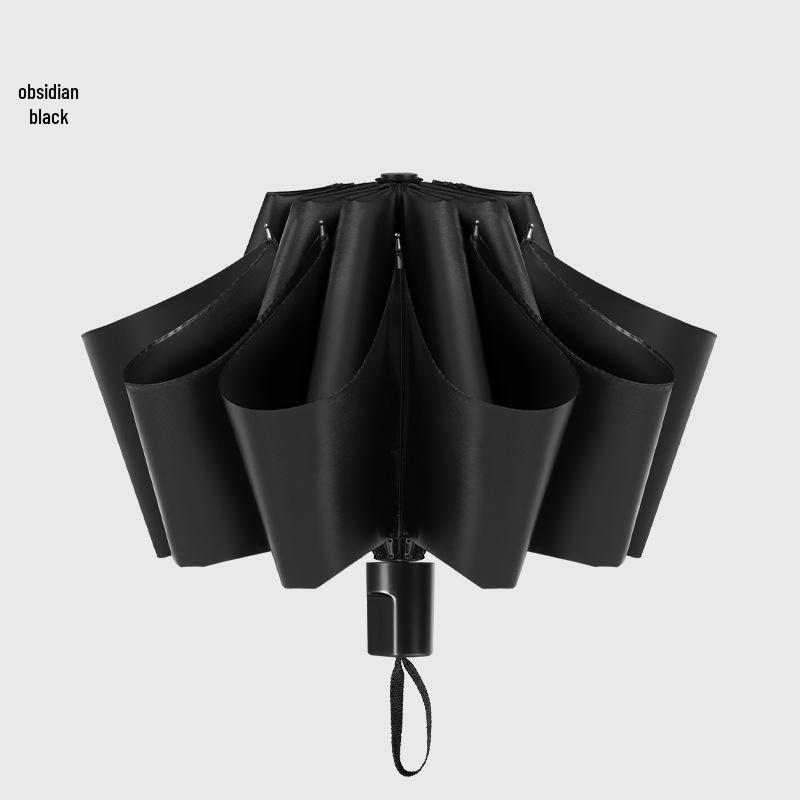 

Автоматический складной зонт с 24 спицами и черным клеем для защиты от солнца и дождя, мужской трехсложный рекламный зонт двойного назначения