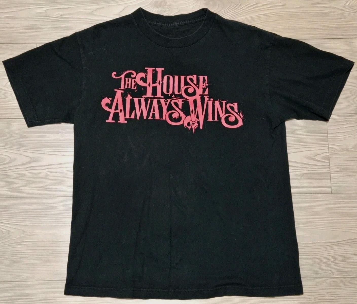 Halloween Horror Nights Shirt Medium House Always Wins 2021 Short Sleeve Tee Unisex T-Shirt S