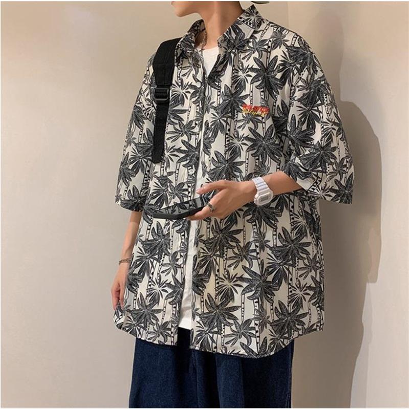 Summer seaside vacation shirt, men s all-match shirt L