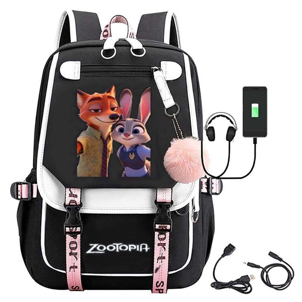 Zootopia Süße Judy Nick Rucksack mit großem Fassungsvermögen Anime-Thema Schülerrucksack 0187