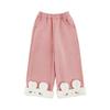 YouYou Mädchen Winter Plüschgefütterte Kaninchen Gerade Hosen