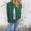 2024 Autumn/Winter Casual Solid Color Zipper Jacket