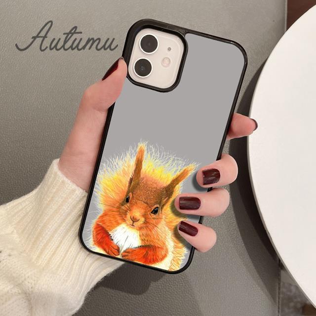 Cartoon Animal Squirrel Phone Case for iPhone 17 Air 15 16 16e 11 12 13 14 Pro Max Plus coque Fundas Shell
