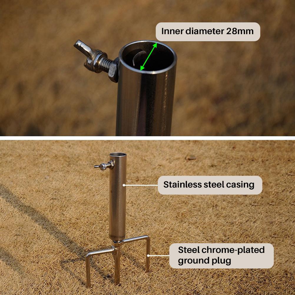 Fishing Holder Umbrella Ground Spike Foldable Beach Stand Outdoor Garden Parasol Insert Plug Pole Windproof Umbrella