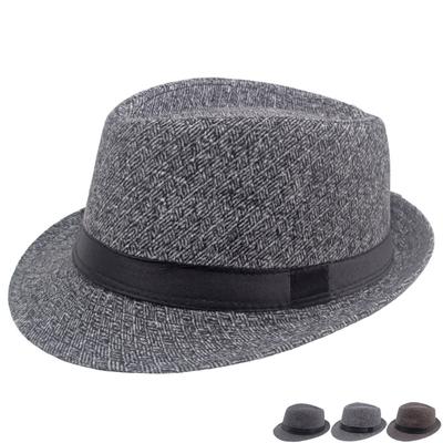 Cappello a cilindro in lana da uomo Autunno inverno caldo cappello da jazz britannico cappello da papà di mezza età cappello da gentiluomo
