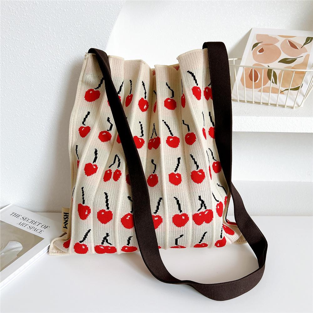 INS Accordion Pleated Crossbody & Shoulder Bag - Knitted, Foldable, Fashionable Design from Korea