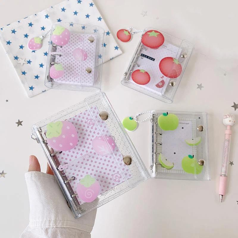 Colorful Transparent Binder Loose Cover Journal Sketchbook Office Supplies Accessories