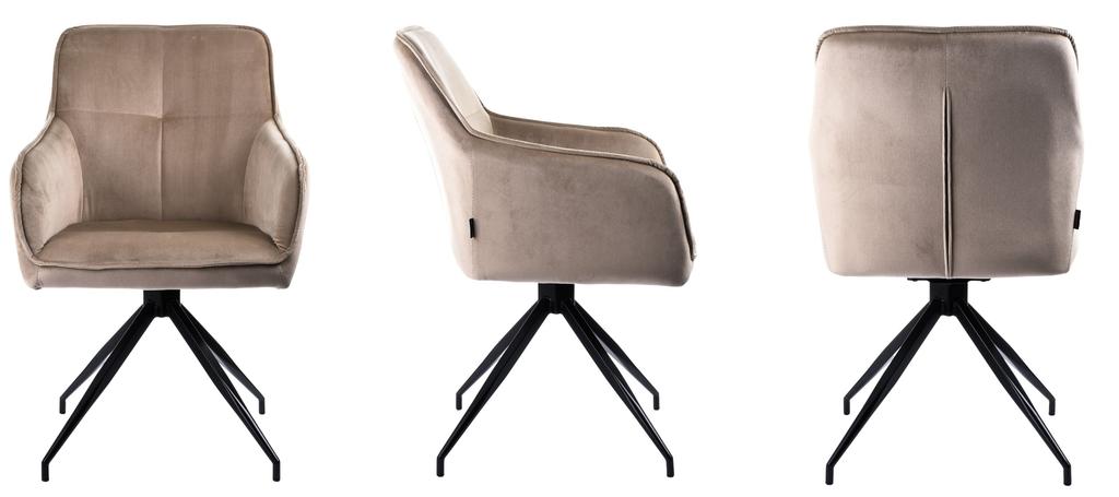 MARKO swivel chair upholstered in ecru fabric