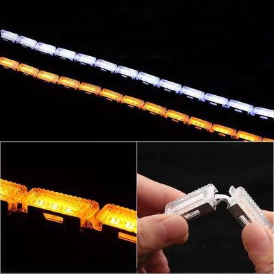 2pcs Crystal Led Strip Ultrafine Cars DRL LED Daytime Running Lights White Turn Signal Yellow Guide Strip for Headlight 12V