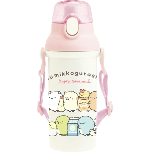 SAN-X Sumikkogurashi Direct Water Bottle, Pink, KA28401, H210 X 80mm
