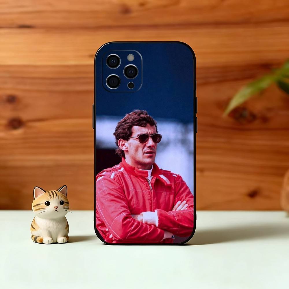 Racing Driver A-Ayrton S-Senna Phone Case For iPhone 17,16,15,14,13,12,11 Plus,Pro Max,XS,Soft Silicone Black Cover