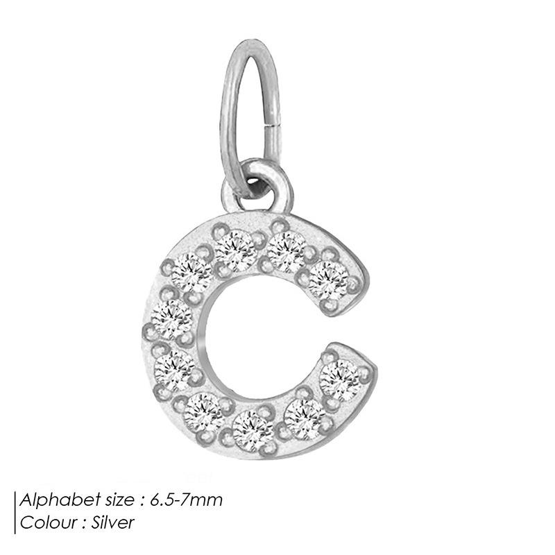 Europäischer & Amerikanischer Vollpavé Diamant Edelstahl Buchstabenanhänger mit DIY Zirkon Halskette & Armband Optionen