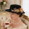 Comfortable Ladies Church Hat for Daily Wear and Special Event Floral Decoration Constructed from Practical Polyester