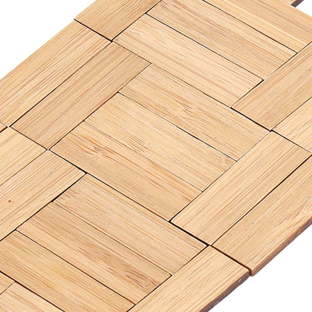 24pcs Dollhouse Floorboard Bamboo Rectangular Elegant Dollhouse Miniature Flooring Decoration Accessory