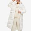 Fila Fusion Solid Color Logo Patch Fashion Hooded Casual Warm Long Down Jacket Women outerwear Cloud-White T11W242908F-WT