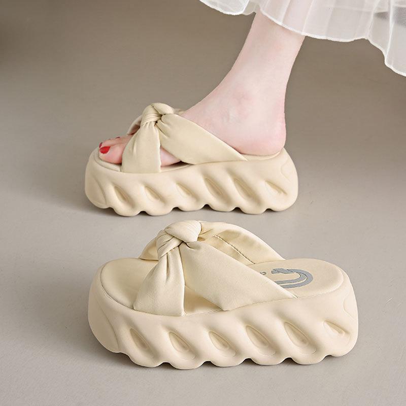 With Skirts, Slippers, Women's Summer Outer Wear, High-end Sense Going Out, Women's Sandals 2025 New Thick-soled Heightening Muffin Sandals