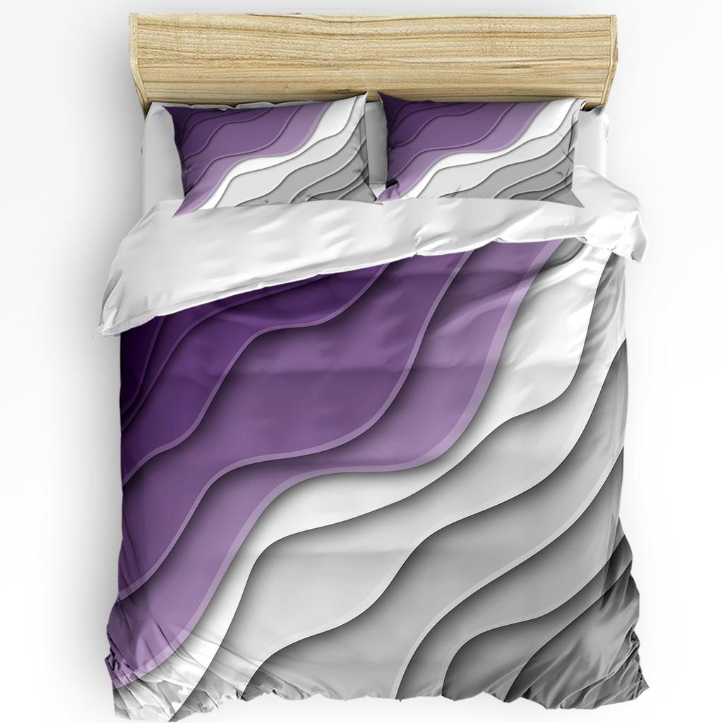Purple Flower Lavender Romance Duvet Cover With Pillow Case Custom 3pcs Bedding Set Quilt Cover Double Bed Home Textile