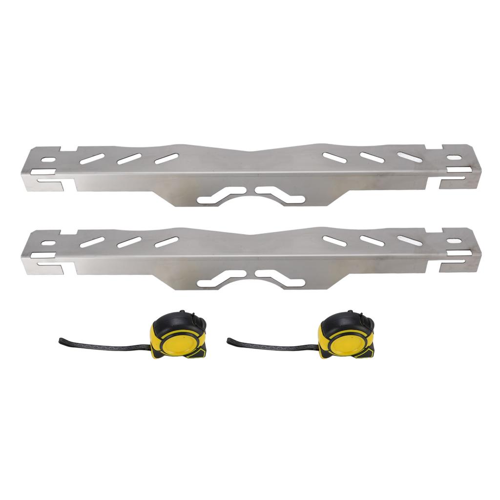 2Pcs Automotive Wheel Alignment Tools Heavy Duty Hub Alloy Steel Toe Plates for Vehicles Tire Repair with 2 Tape Measures