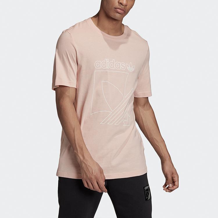 Adidas Originals Sprt 3-Stripes Tee Logo Print Sports Short Sleeve T-Shirt Men Tops Pink GD5835