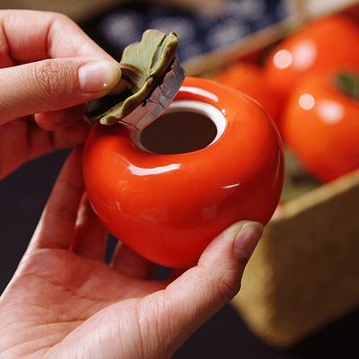Persimmon Teekanne Haushalt Keramik Gewürz Vorratsbehälter Keramik Glas Gewürz