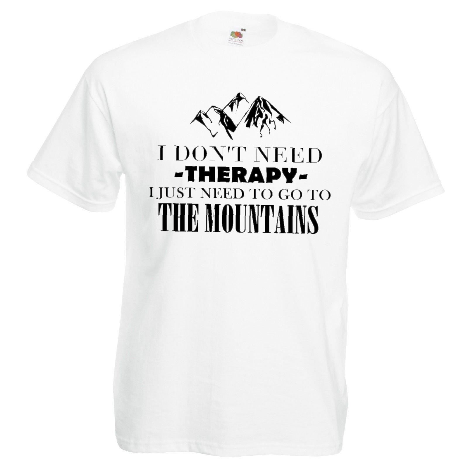 Adults I Dont Need Therapy Mountains Hiking Outdoors Unisex White TShirt S