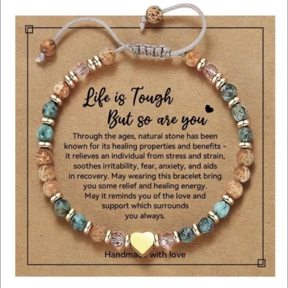 

Best Wish Adjustable Wrist Chain Wristbands Heart Bracelet Inspirational Bracelet Gifts Card StyleB